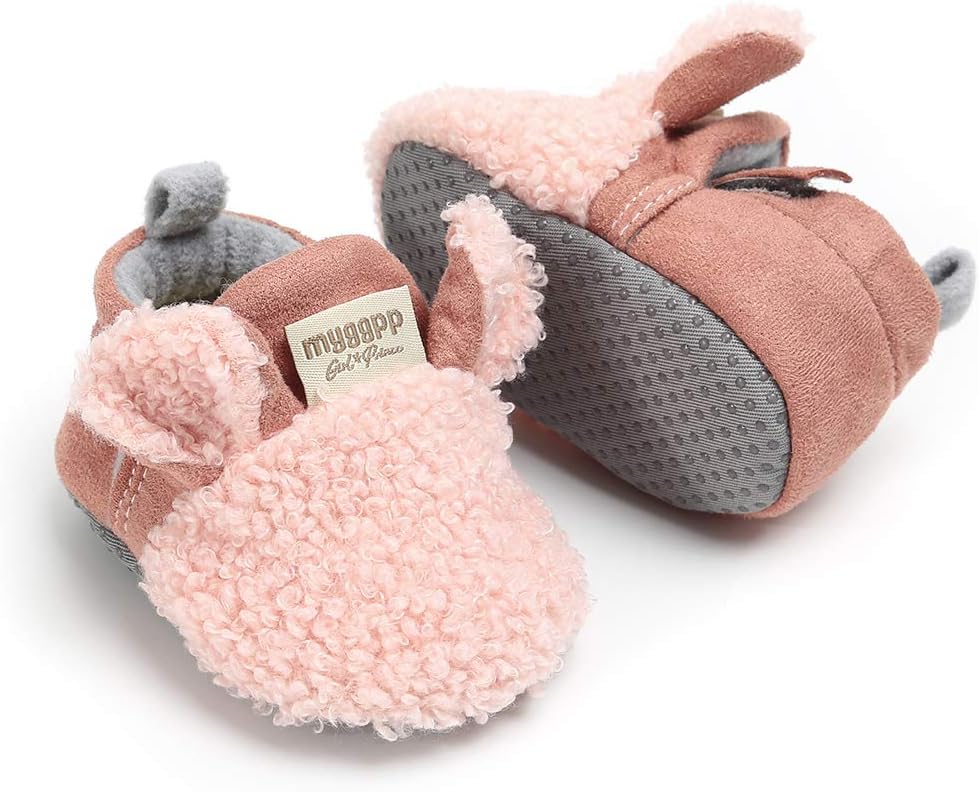 Ohwawadi Soft Cozy Fleece Bottom Booties for Babies