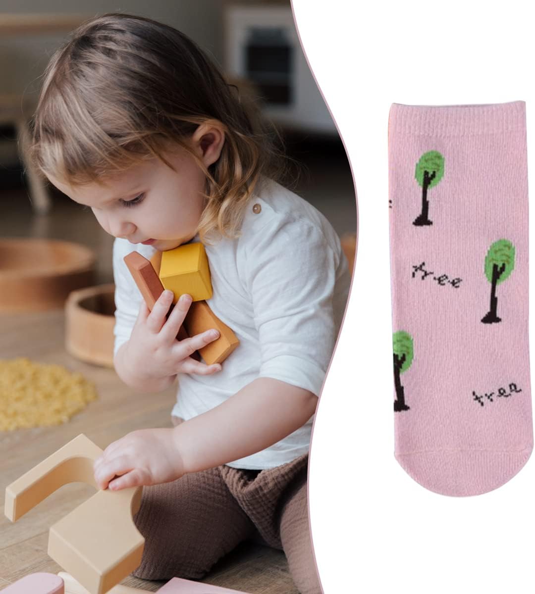 FZBNSRKO 5 Pairs Ruffle Frilly Crew Socks for Little Girls