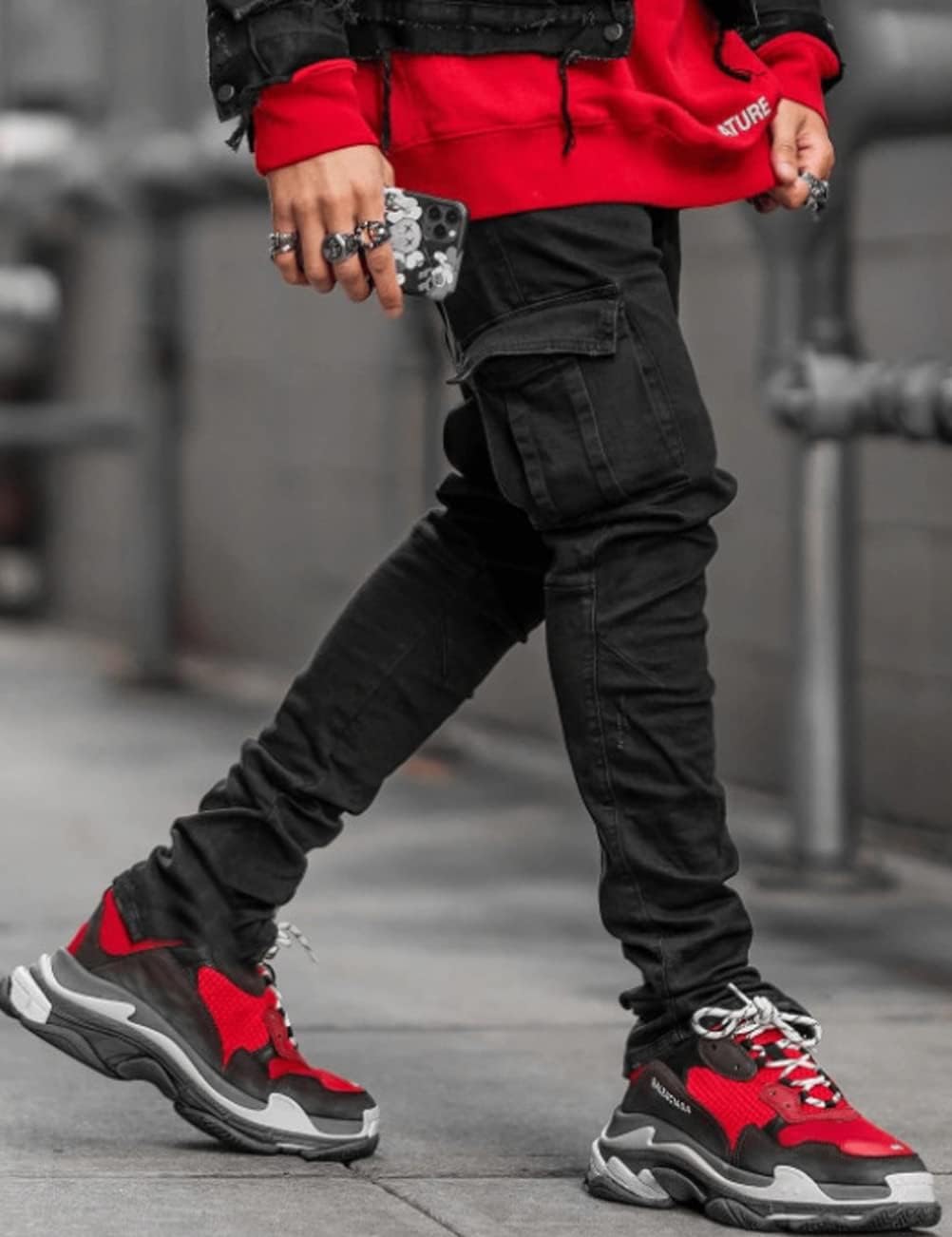 HUNGSON Slim Fit Ripped Jeans for Men