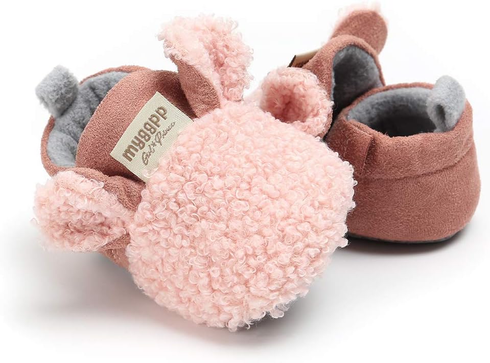 Ohwawadi Soft Cozy Fleece Bottom Booties for Babies