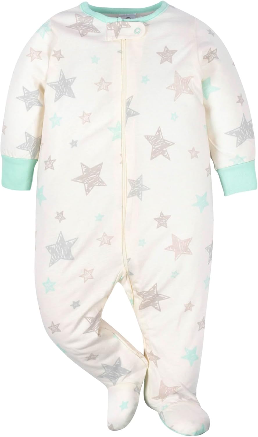 Gerber Baby Boys 4-Pack Sleep N Play Footies with Machine Wash Softness