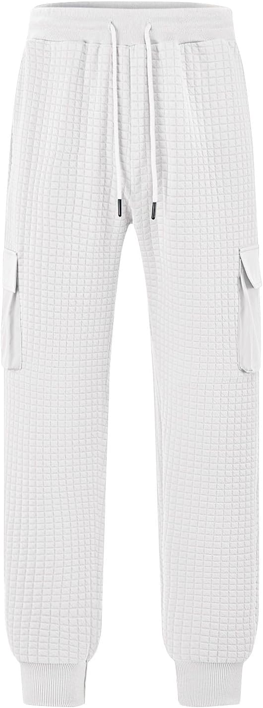 Durable Waffle Weight sweatpants with drawstring Elastic waist for Men