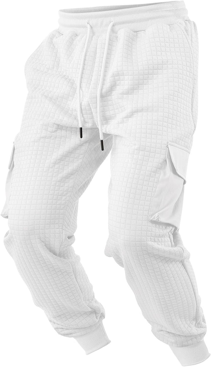 Durable Waffle Weight sweatpants with drawstring Elastic waist for Men