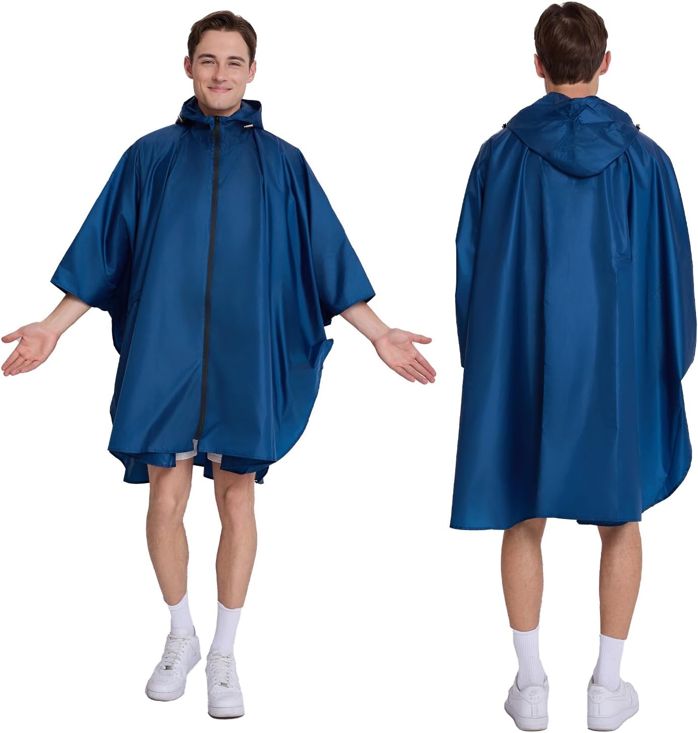 Catch rain with the Cloak - Mens raincoat with protection and portability