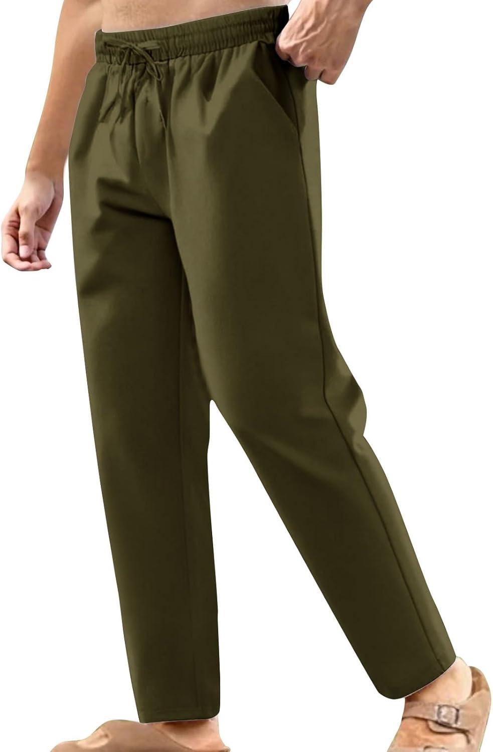 Product Name WENKOMG1 Mens Cotton Linen Pants