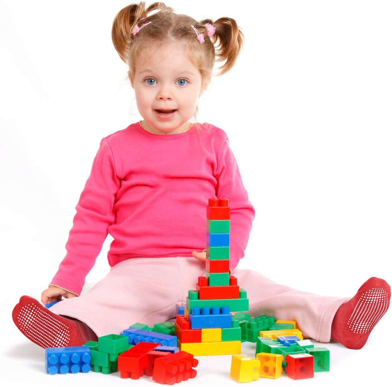 SkiBeaut Anti-Slip Crew Socks for Toddlers Girls