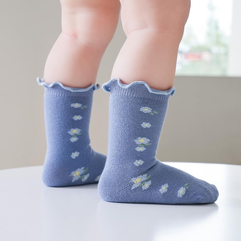 Floral Princess Socks for Babies Soft Stretchy and Cute