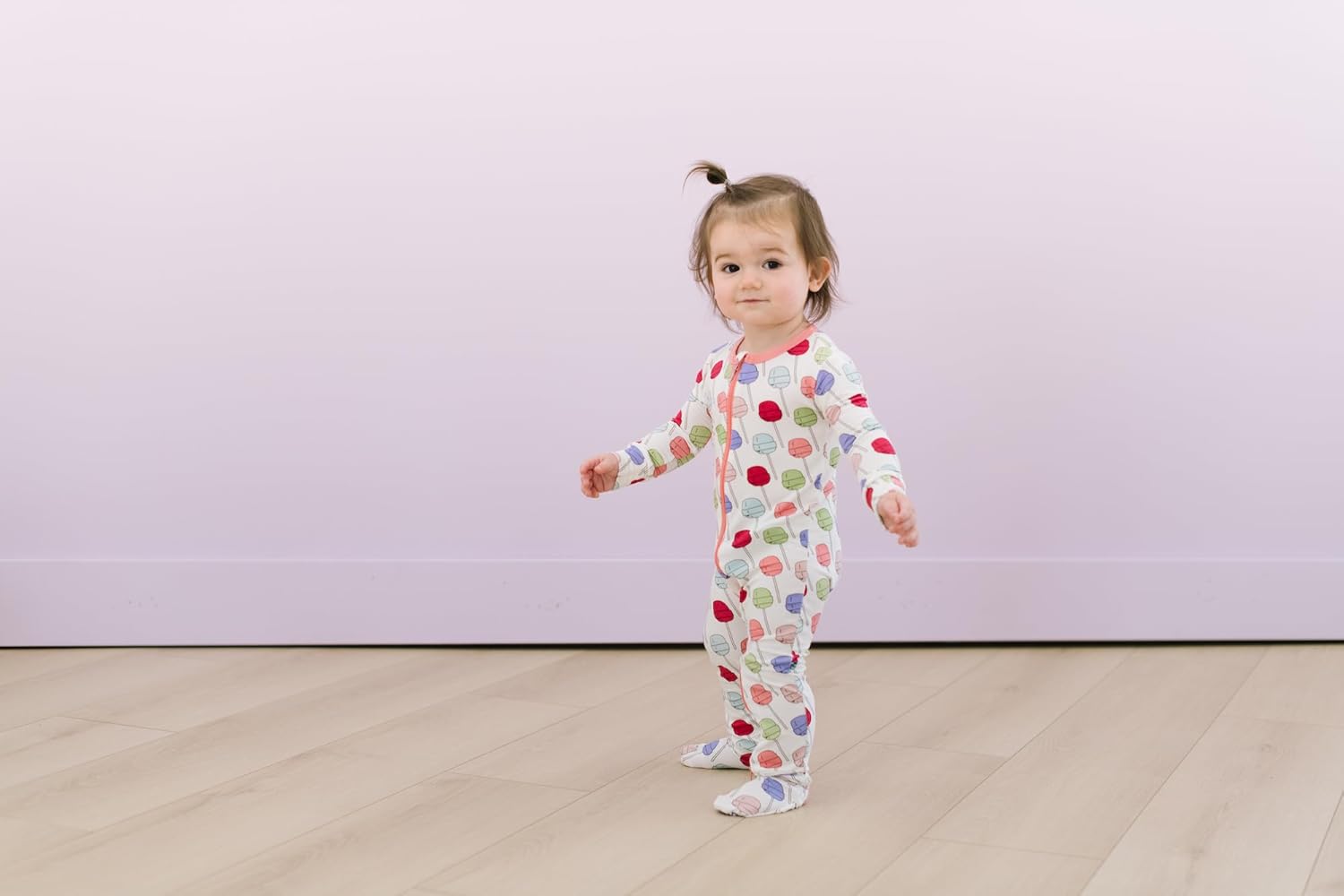 KicKee Print Footie with Zipper