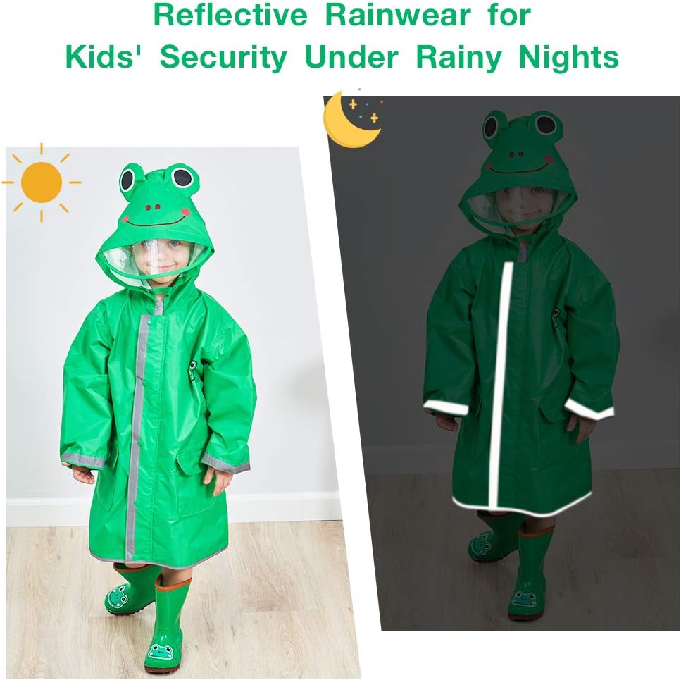Fun 3D Cartoon Rain Poncho for Kids Waterproof and Hole-Free