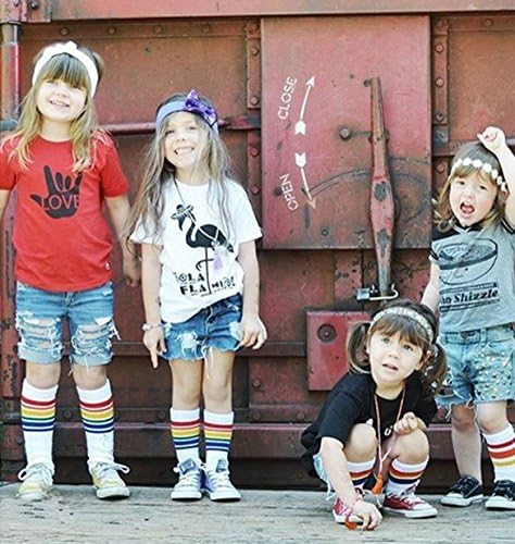 Xiyadun Unisex Knee High Socks for Toddlers Kids 80 Cotton