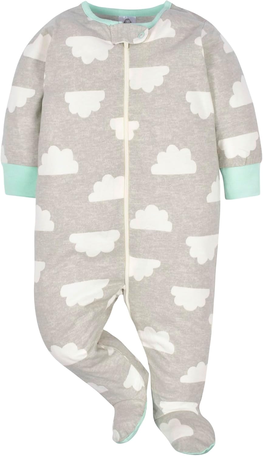 Gerber Baby Boys 4-Pack Sleep N Play Footies with Machine Wash Softness