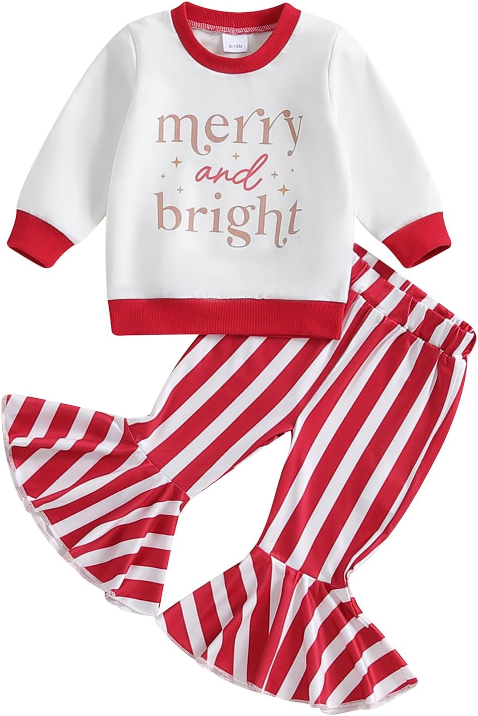 festive Baby Girl Outfit for Christmas floral sweatshirt stretch pants