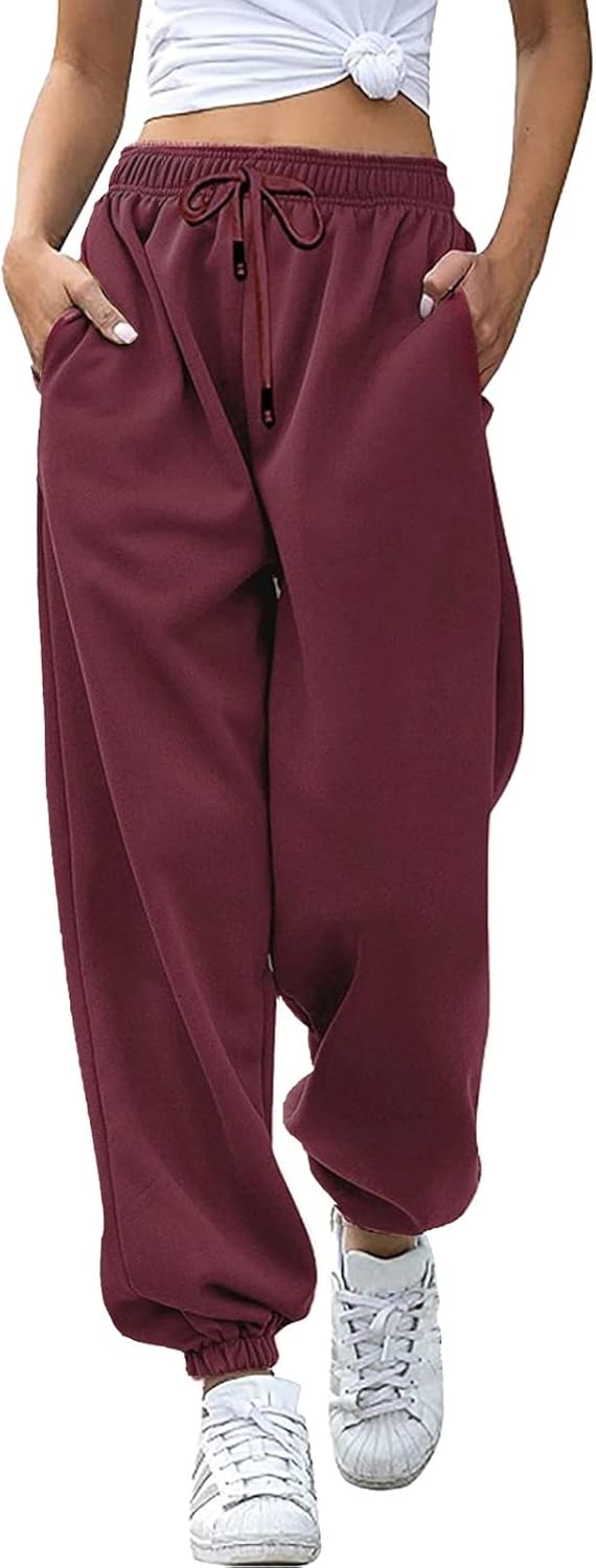 Womens High Waisted Jogger Sweatpants with Pockets