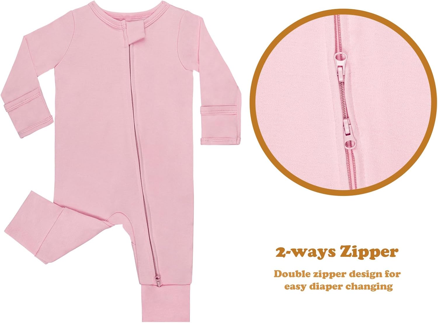 GUISBYFootless Pajamas for Babies with Soft Cotton and Zippers