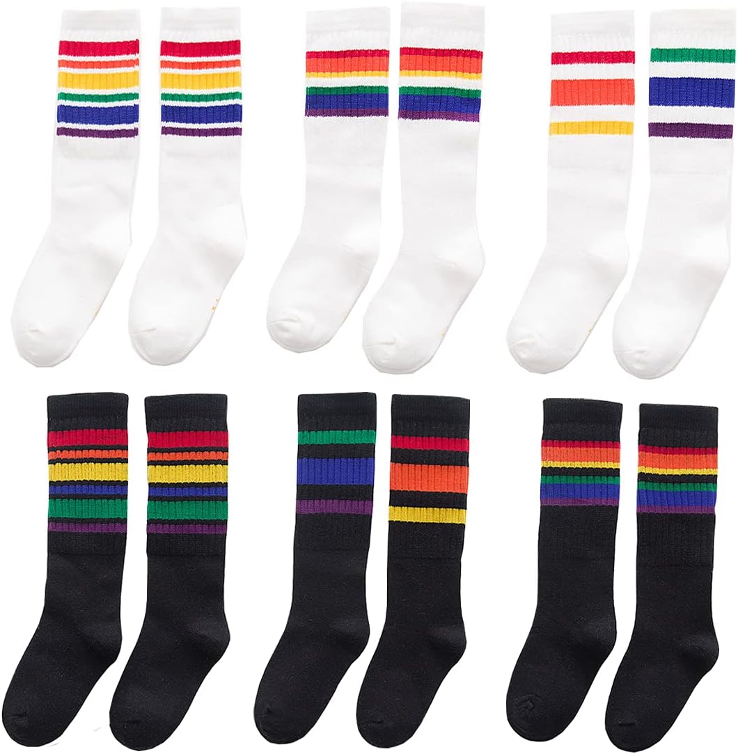 Xiyadun Unisex Knee High Socks for Toddlers Kids 80 Cotton