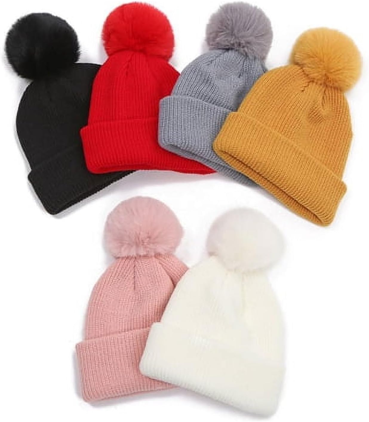 Knitted Satin Baby Beanies with Bow for Infants and Newborns