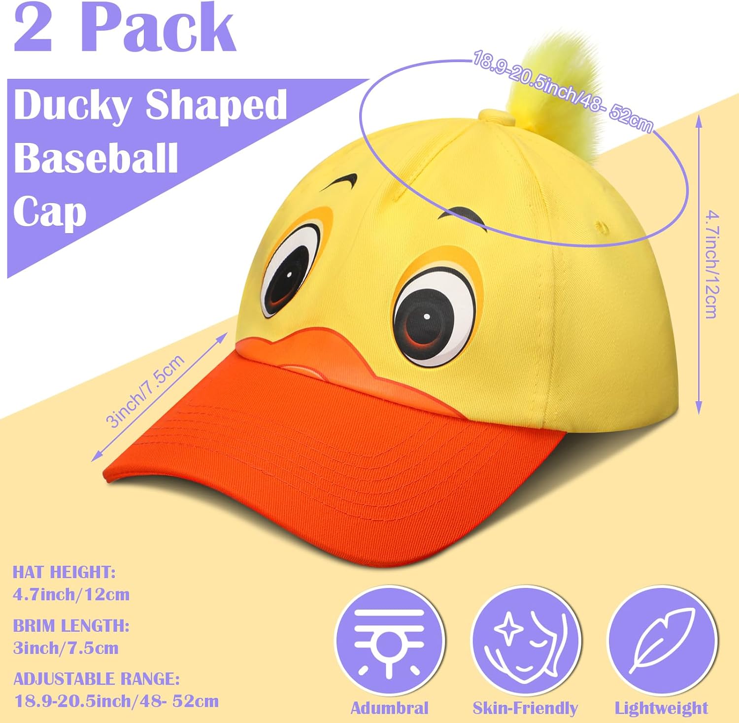 Riyiper 2-Piece Yellow Duck Hats