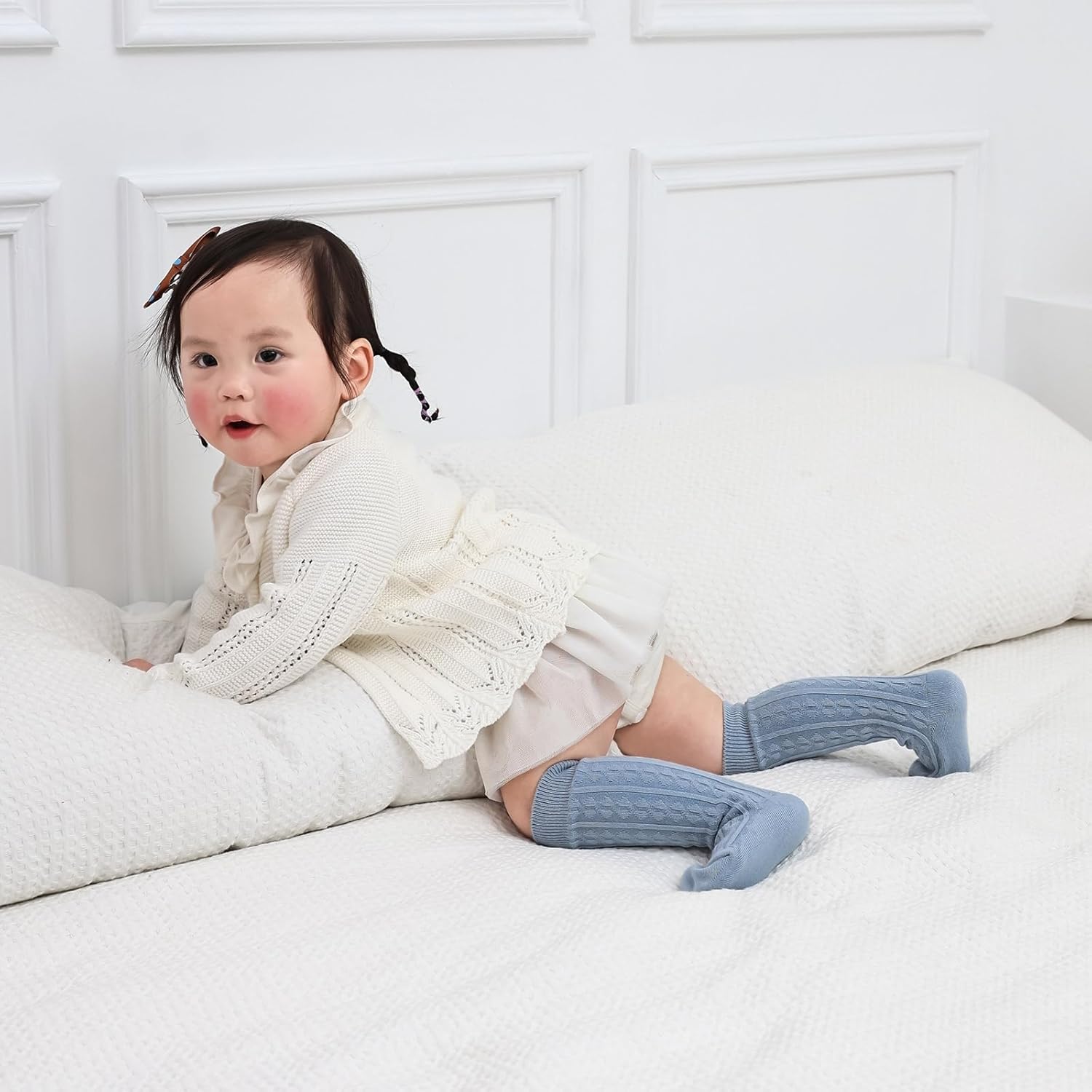 Mini Panda 5 Pairs Cute Knee-High Socks for Toddler Girls