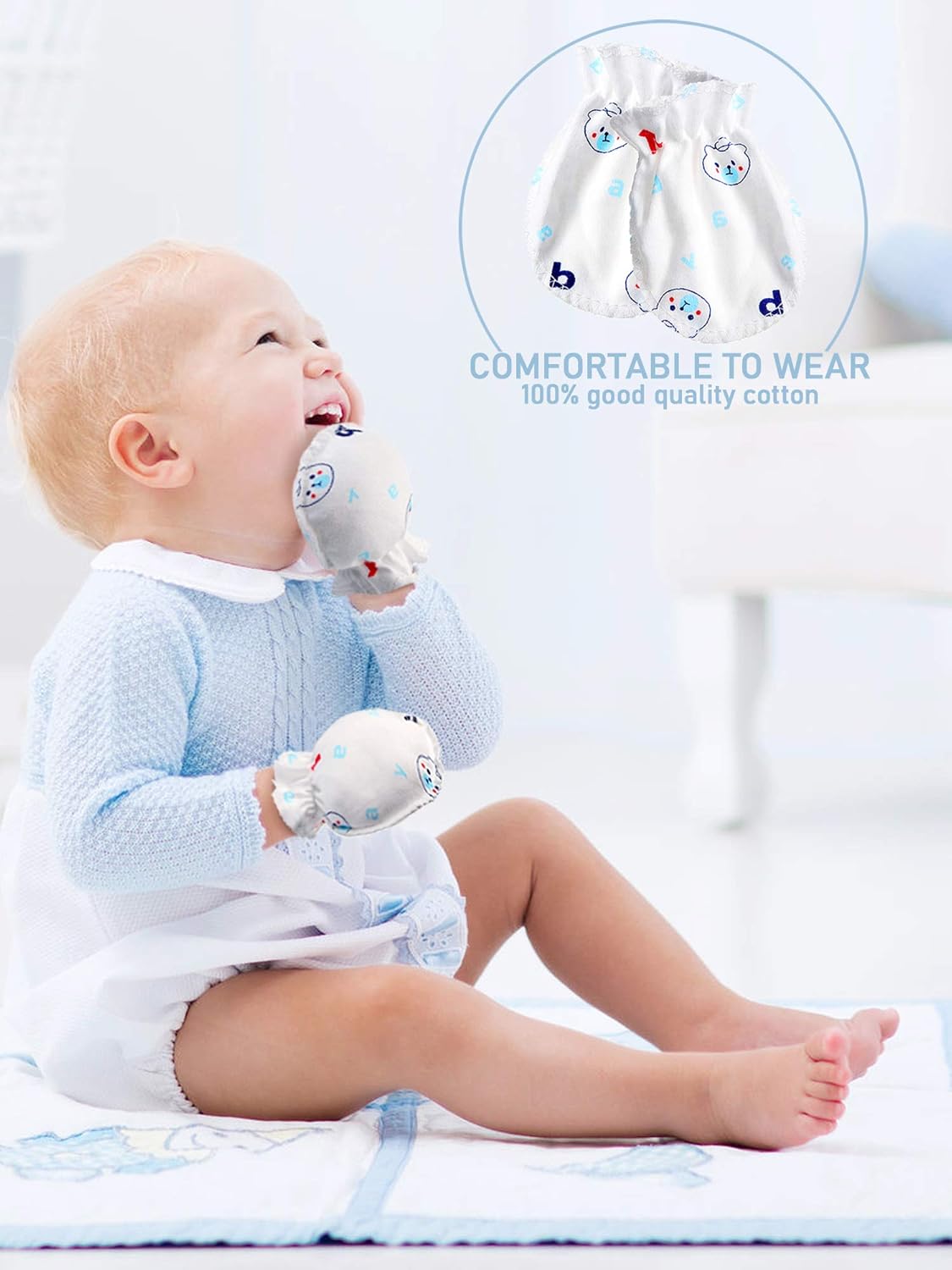 Syhood Baby Mittens 0-6 Months 17 Pairs Cartoon Design
