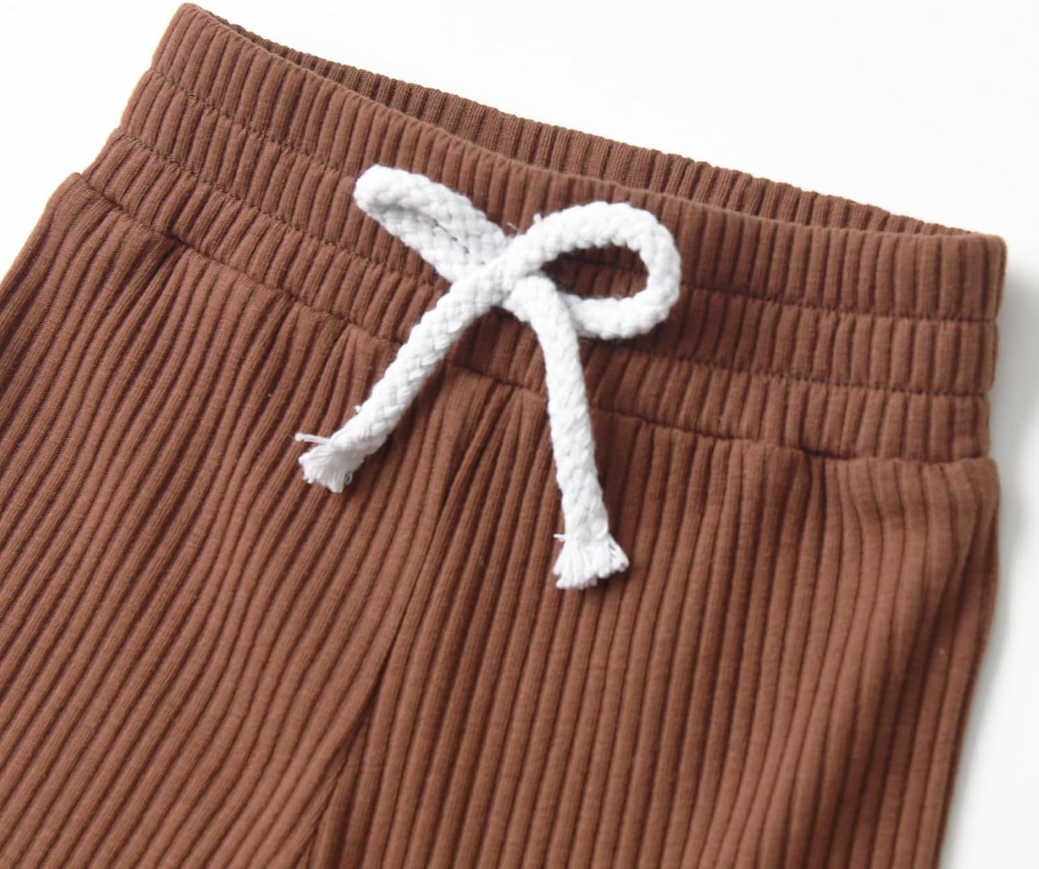 Ribbed Cotton Romper Pants Set for Newborn Boys Girls