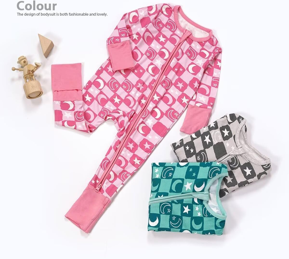 Teach Leanbh Soft Bamboo Viscose Baby Romper with Mittens and Feet Cuffs