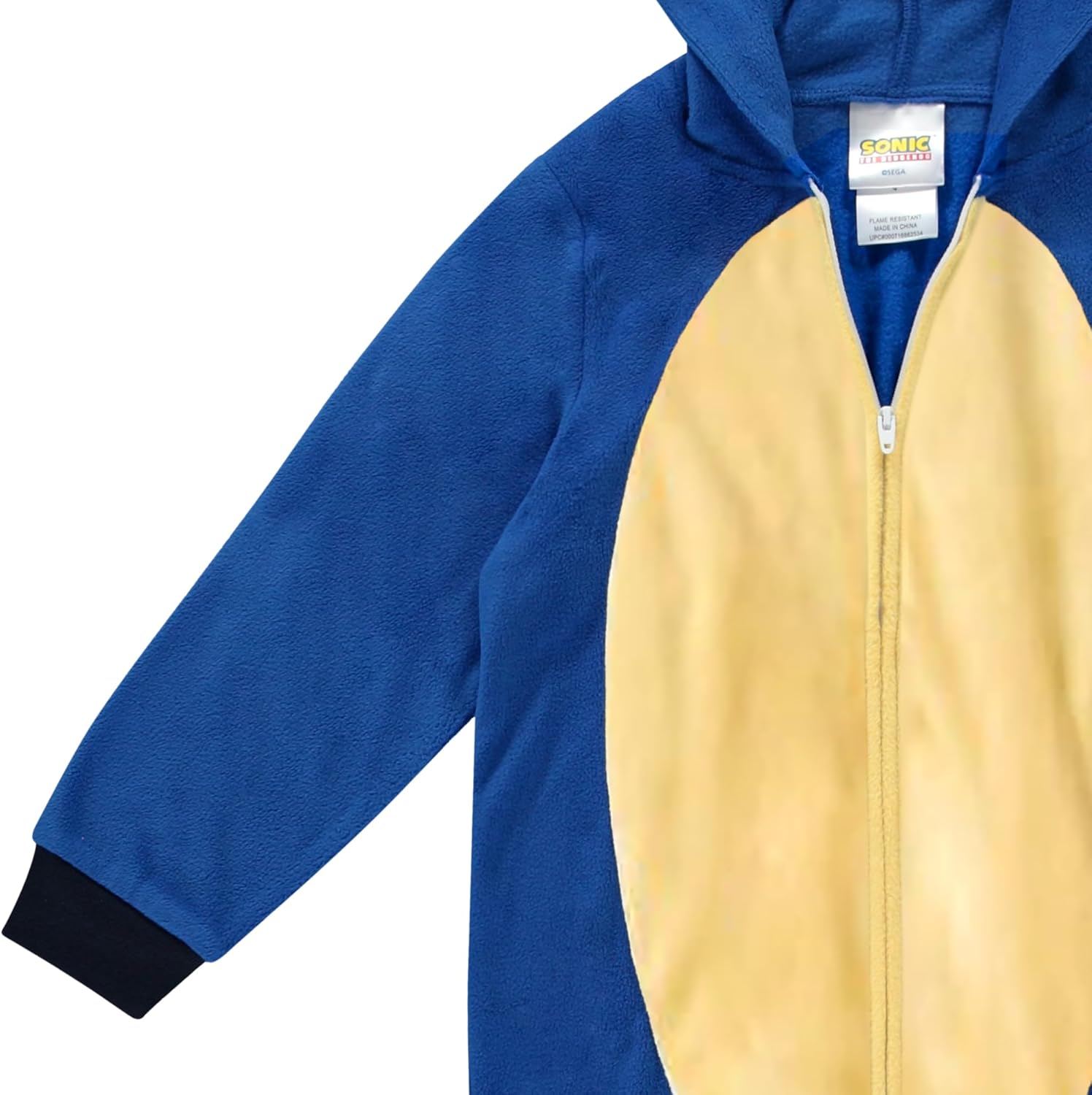 Sonic The Hedgehog Boys Kids Pajama Onesie - Long Sleeve Zip Up Hooded Sleep Robe