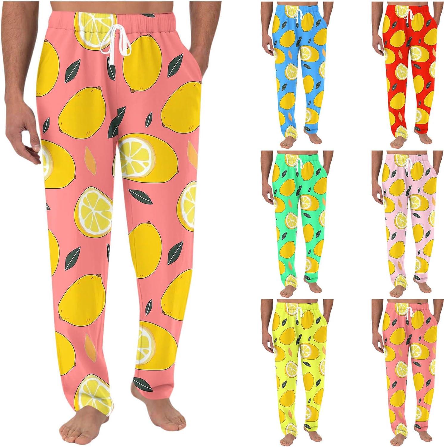 Mens Comfy Drawstring Pajama Pants with Pockets