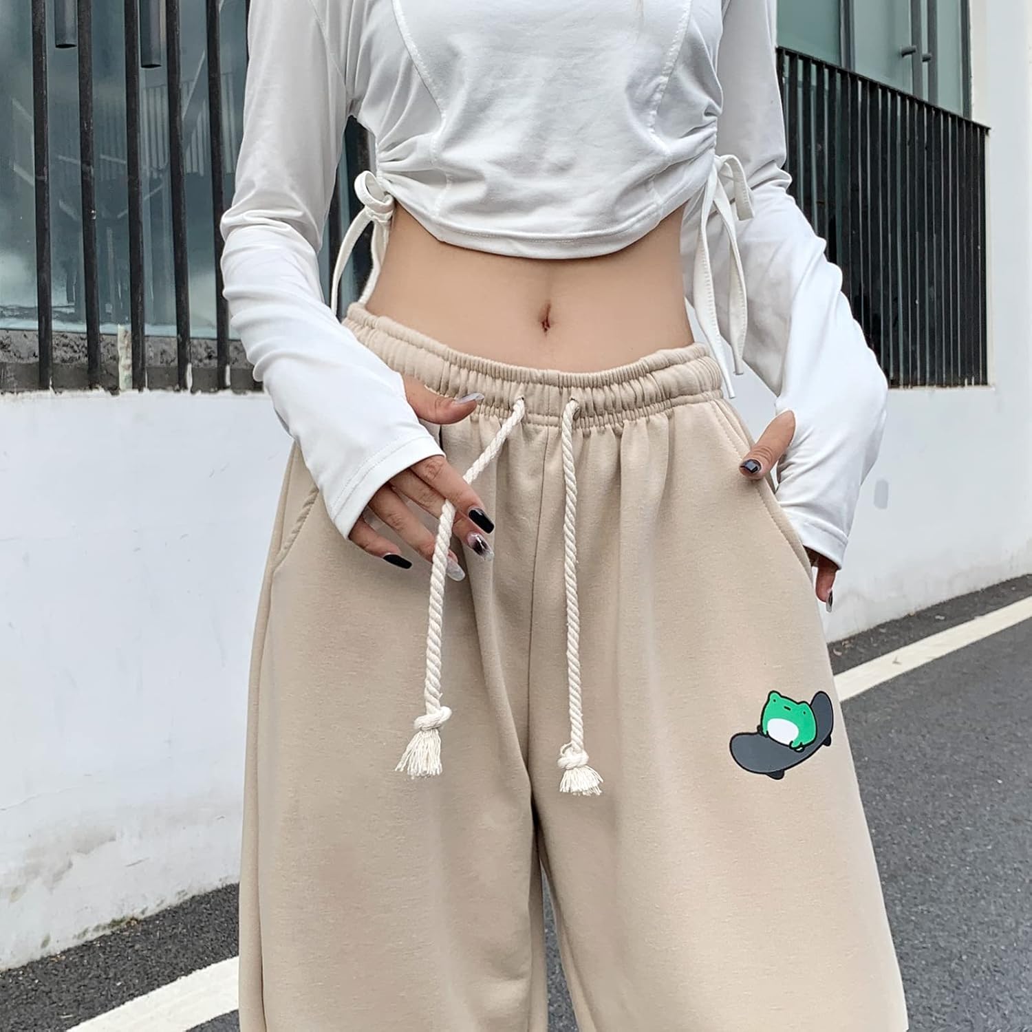 Frog Skateboard Womens Comfy Joggers