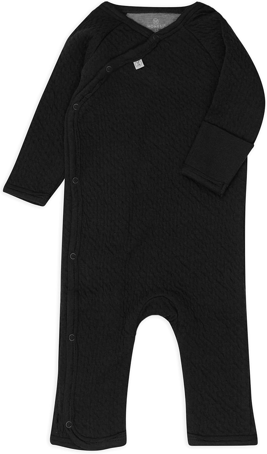 HonestBaby Organic Cotton Quilted Kimono Coverall Black 6-9 Months