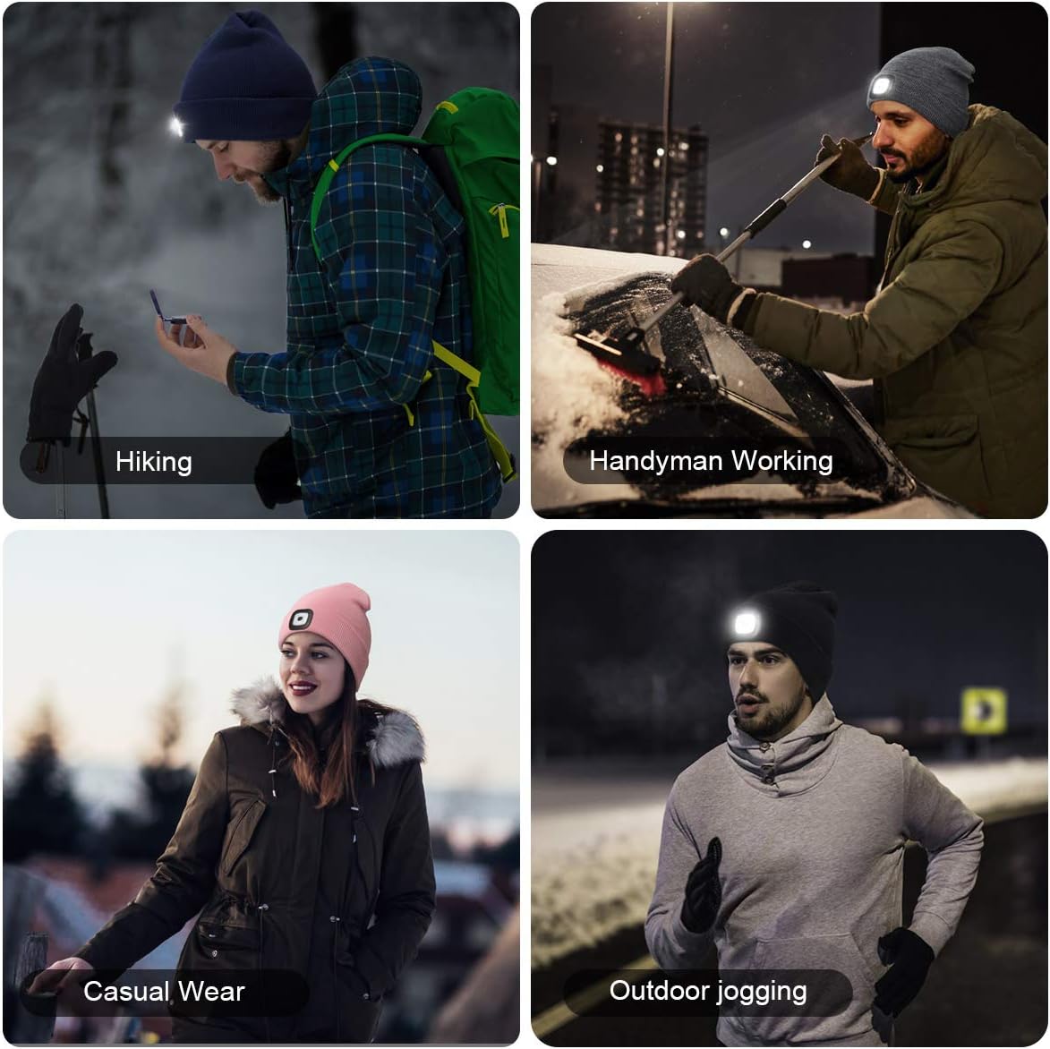 Winter LED Beanie with Light for Him