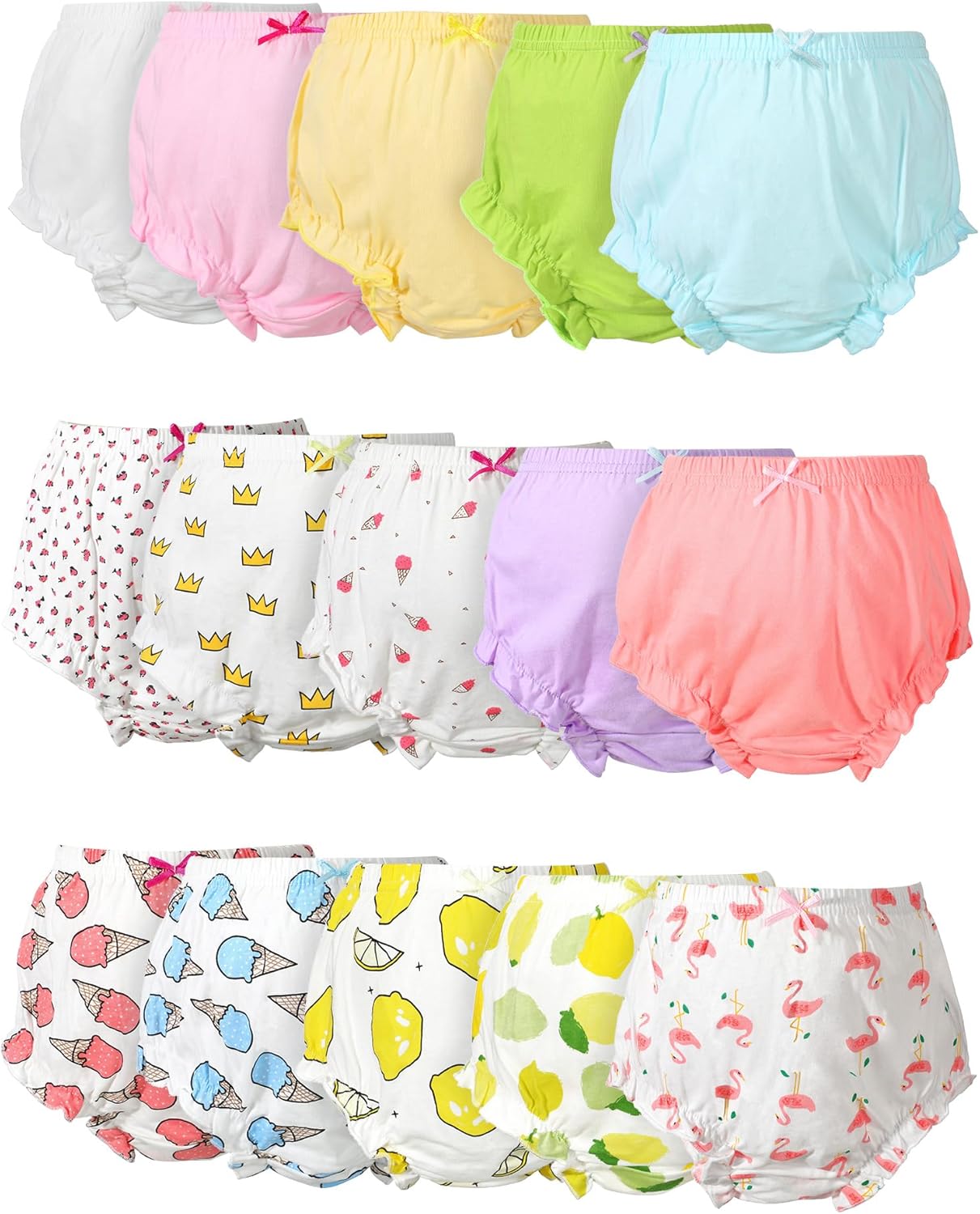 Mixweer 15 Pcs Diaper Covers for Baby Newborn Bloomers