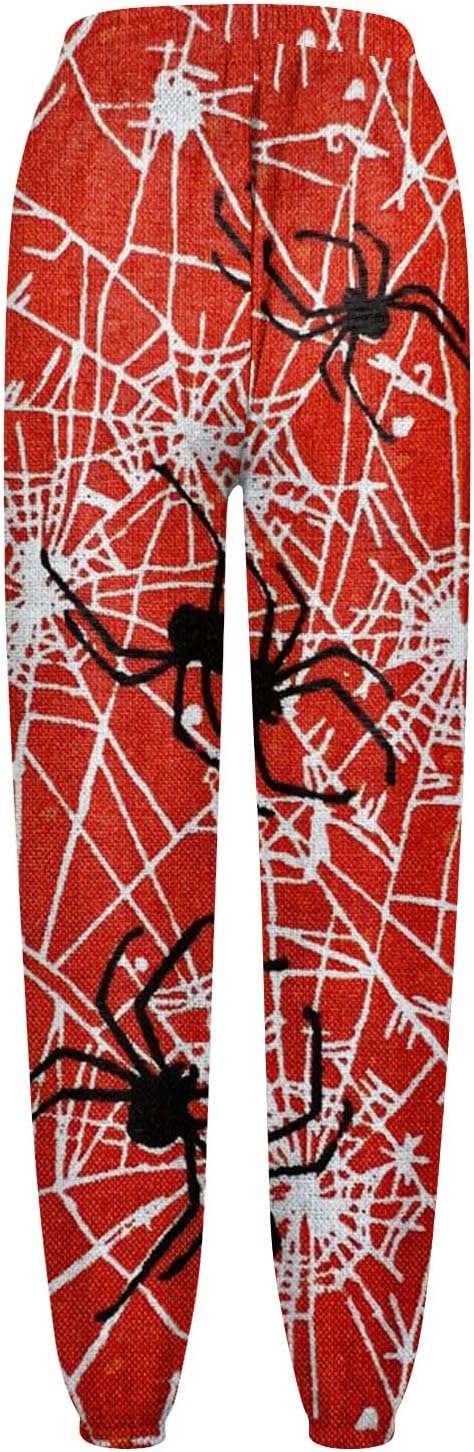 Cozy Trendy Baggy Joggers for Women - Petite Lightweight with Pockets Skeleton Print