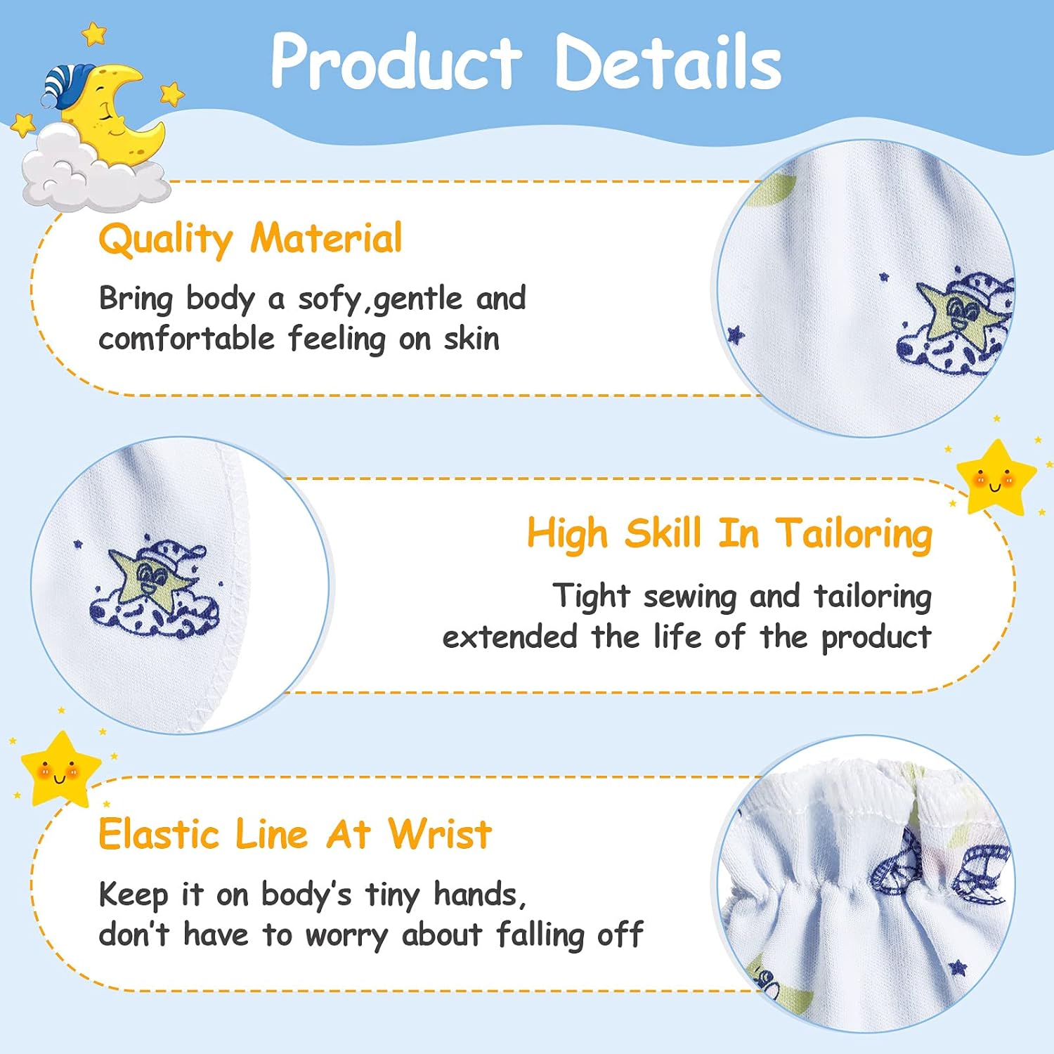 Geyoga 24-Piece Newborn Mittens Soft Elastic for 0-6 Months