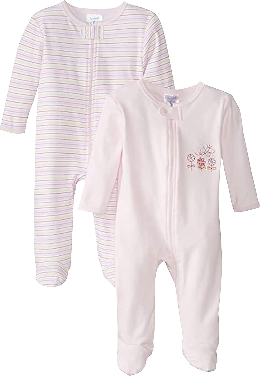 Spasilk Baby Girls 100 Cotton Newborn Sleepwear Footie Set