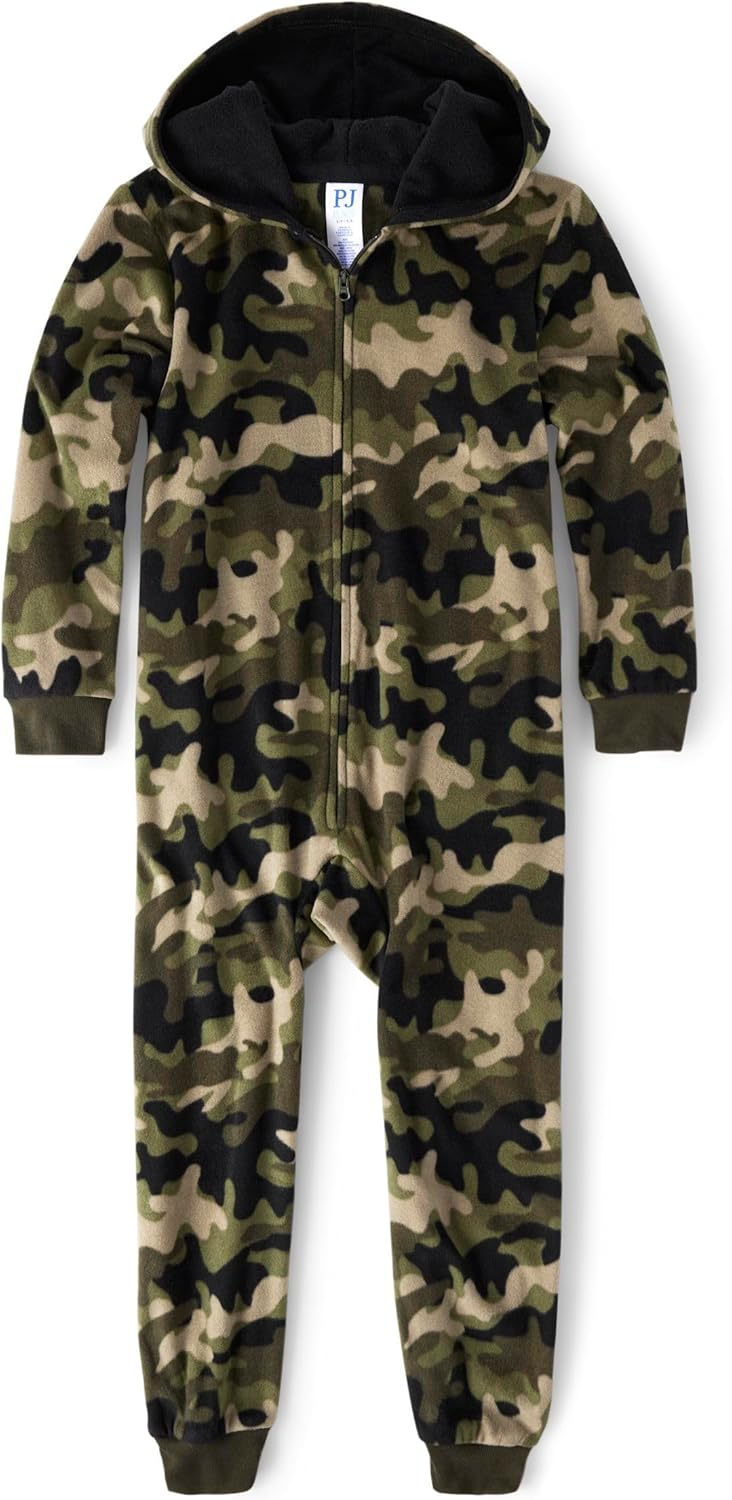 Boys Pajama Long Sleeve Fleece Zip Up