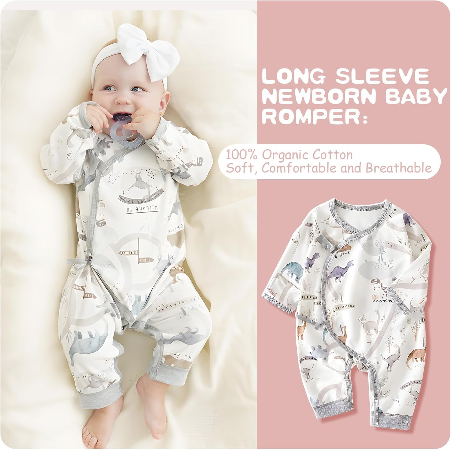 Cherie Kids Organic Cotton Romper for Newborn 0-6 Months