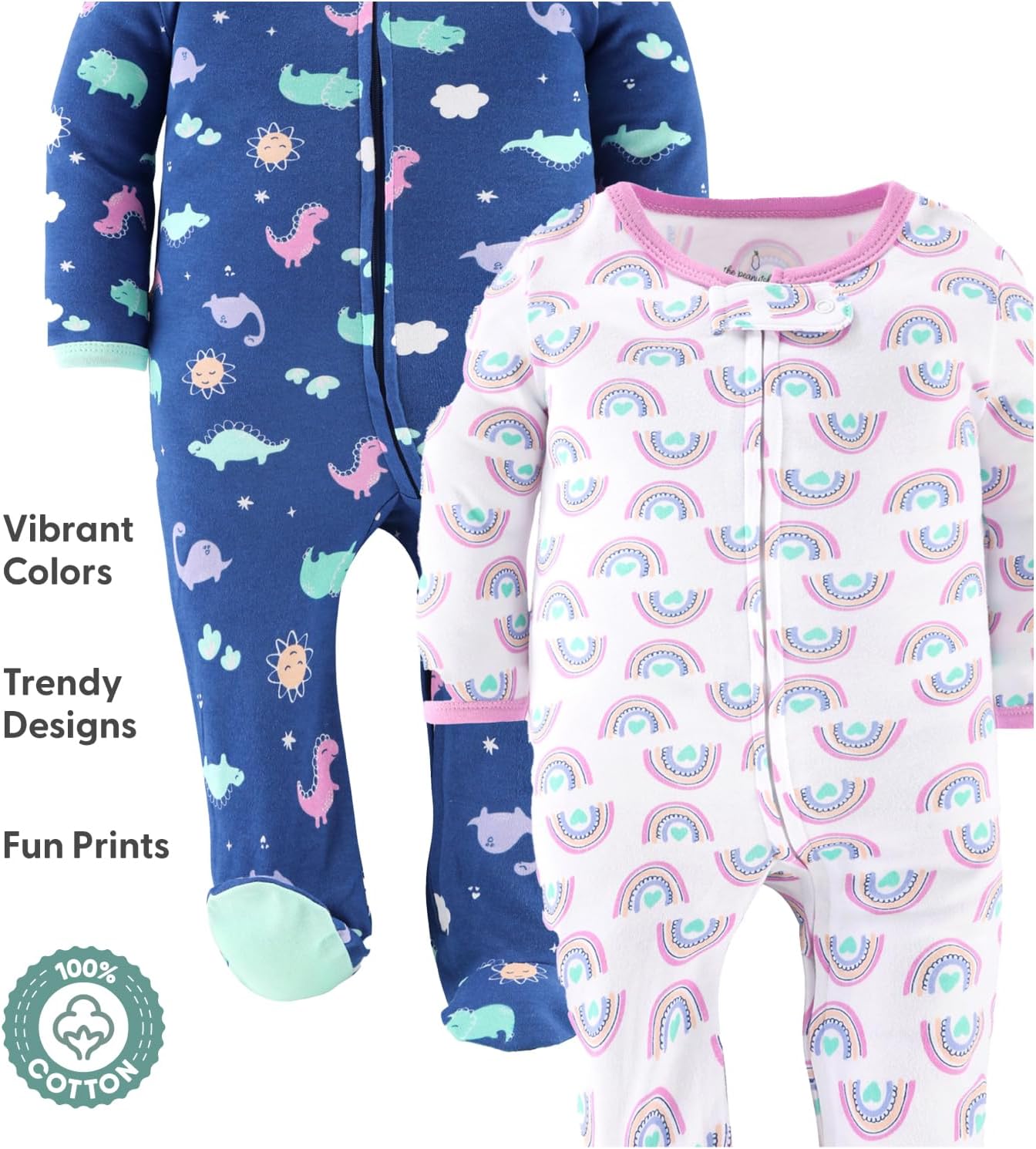 Peanutshell Baby Pajamas Kids Footed Sleepers for Newborn to 9 Months
