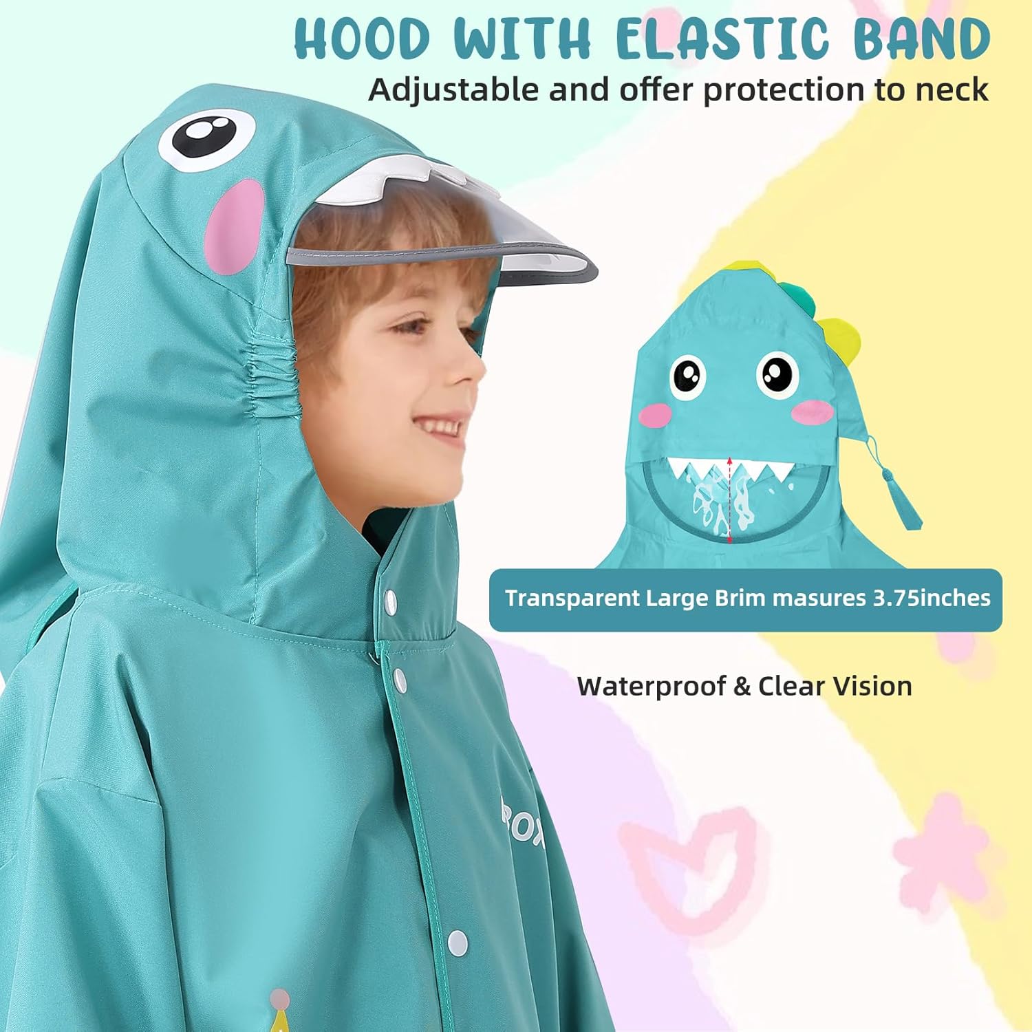 Durable Waterproof Rain Poncho for Kids