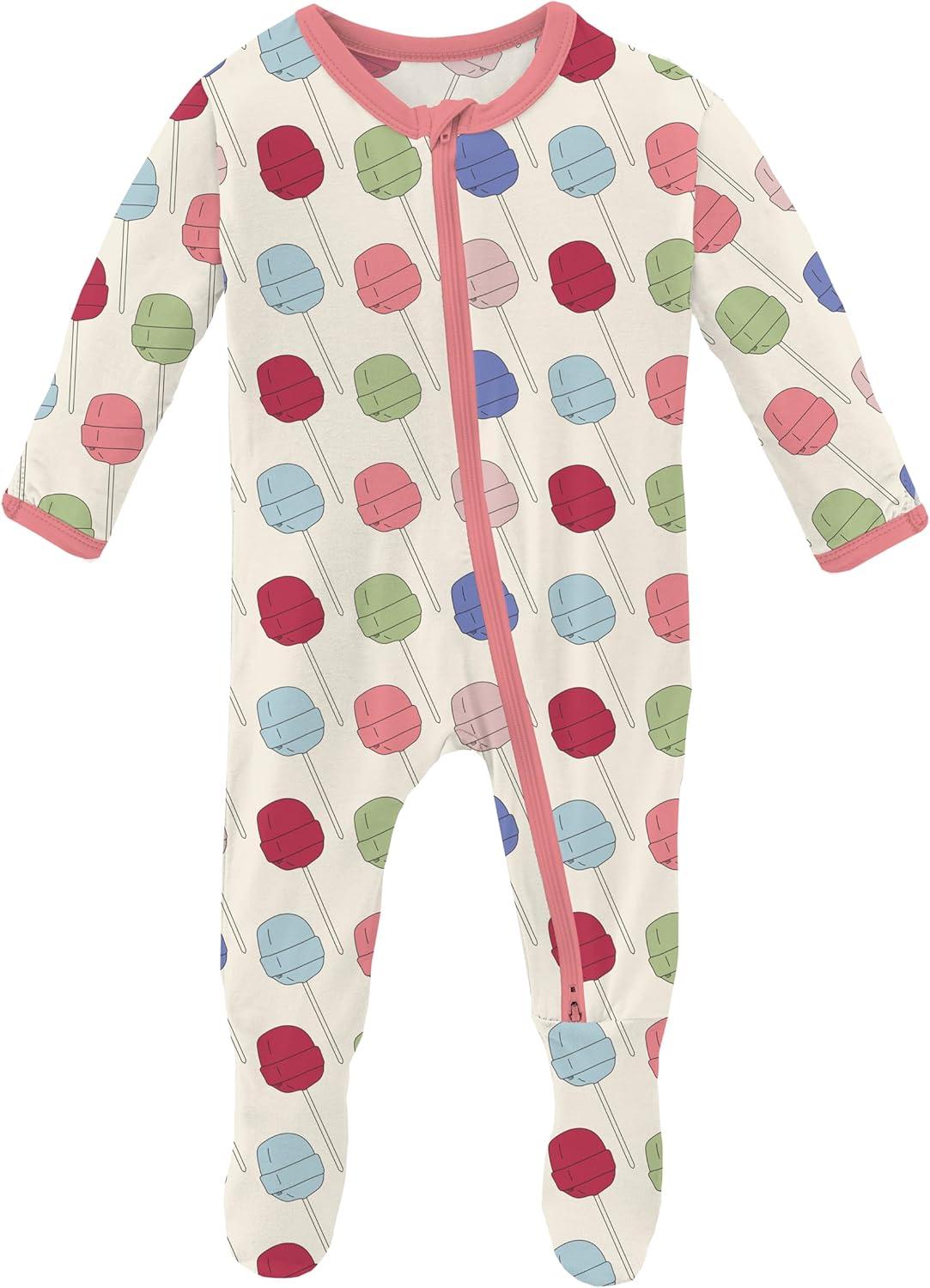 KicKee Print Footie with Zipper