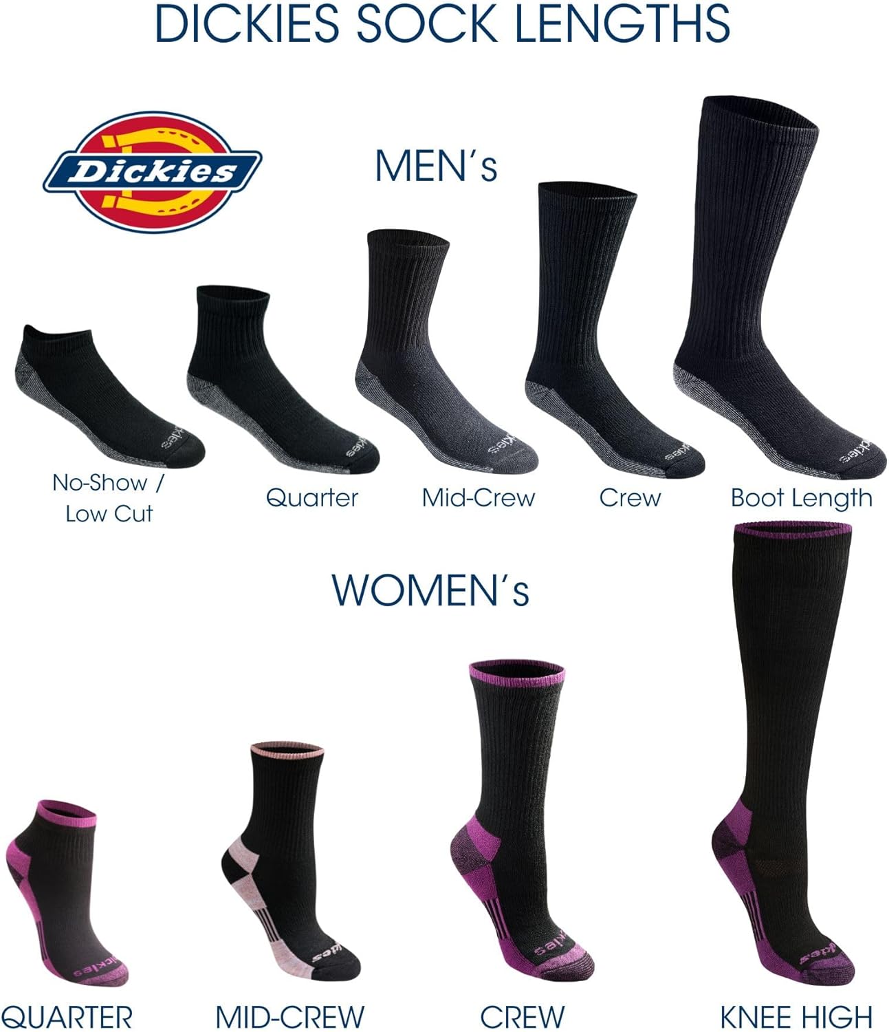 Dickies Mens Dri-Tech Original Moisture Control Socks