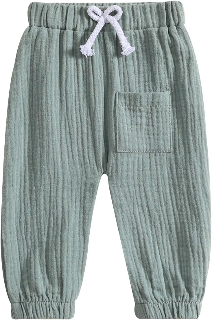 Comfy Cotton Linen Joggers for Toddler Boys Girls