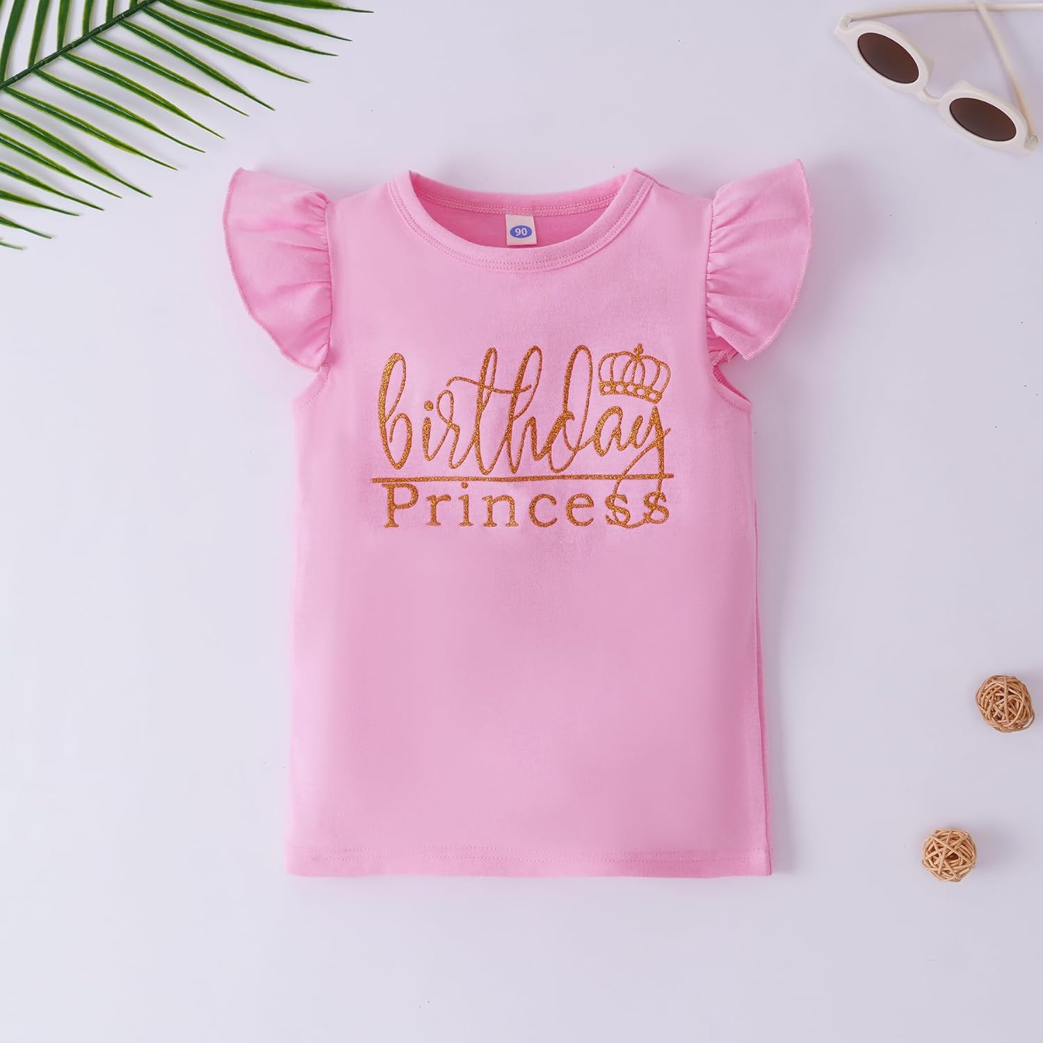LYSMuch Princess Birthday Outfit Vest Skirt Set for Toddler Girls