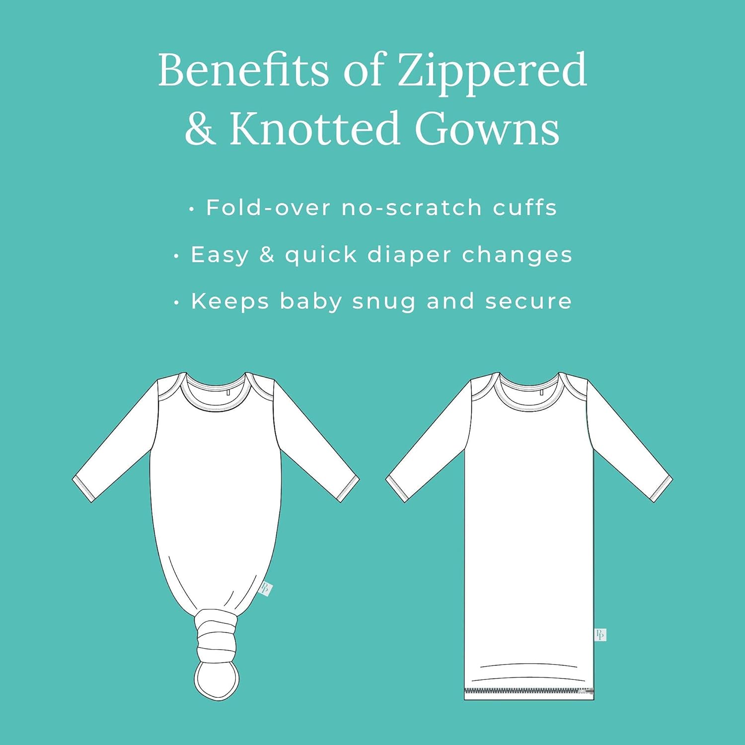 Posh Peanut Newborn Knotted Gowns 0-3 Months