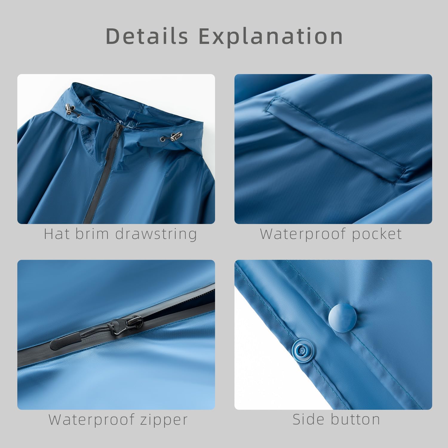 Catch rain with the Cloak - Mens raincoat with protection and portability