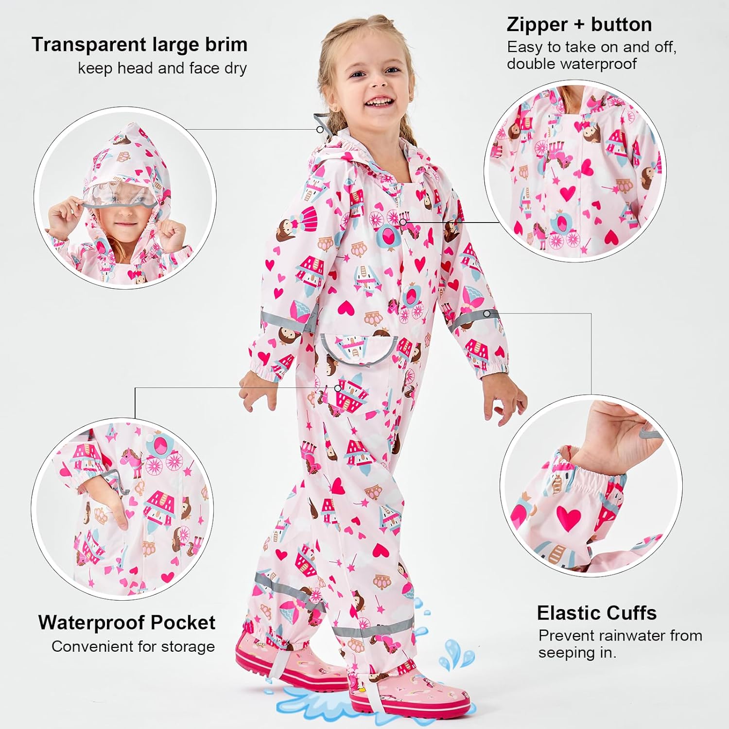 Kids Waterproof Rain Suit for 1-10-Year-Olds