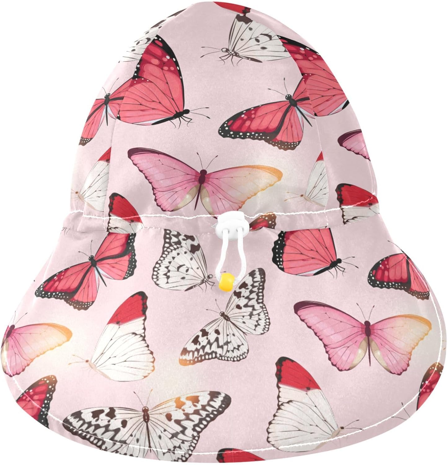 Tropical Butterfly Toddler Sun Hat Pink White
