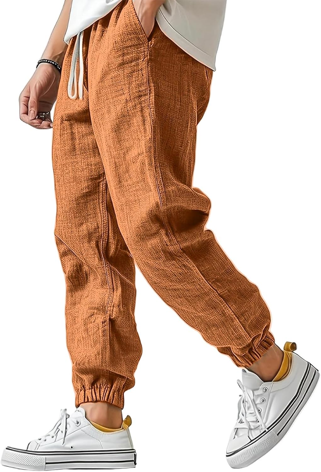 WENKOMG1 Ankle-Length Cotton Linen Pants