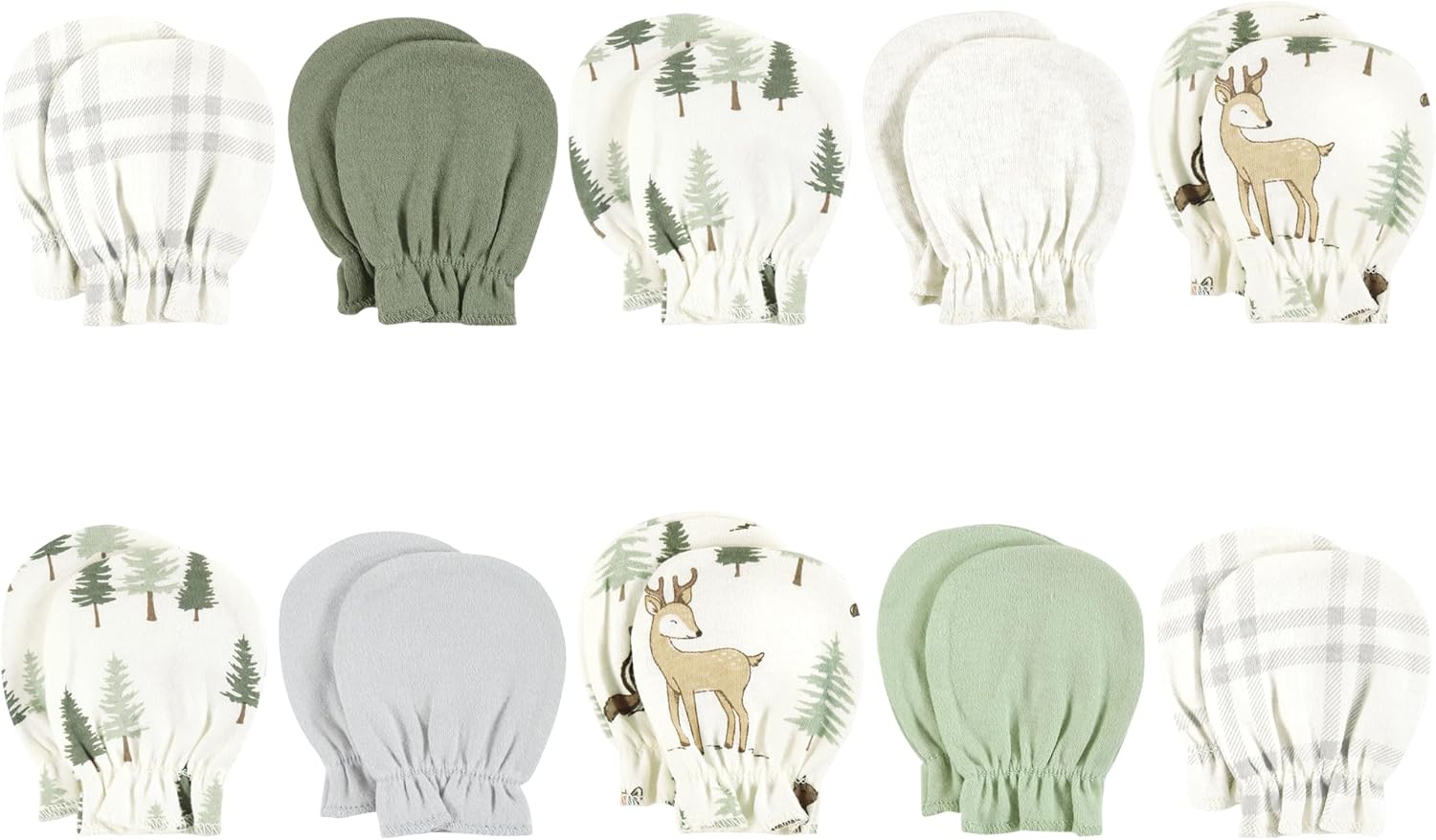 Hudson Baby Unisex Cotton Scratch Mittens Set