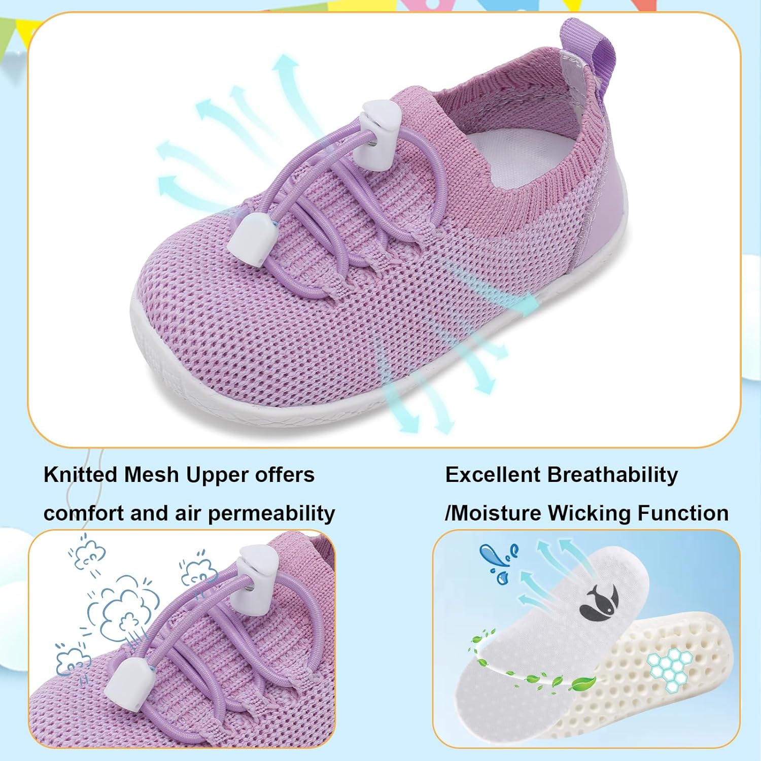 bright lightweight infant shoe for first steps