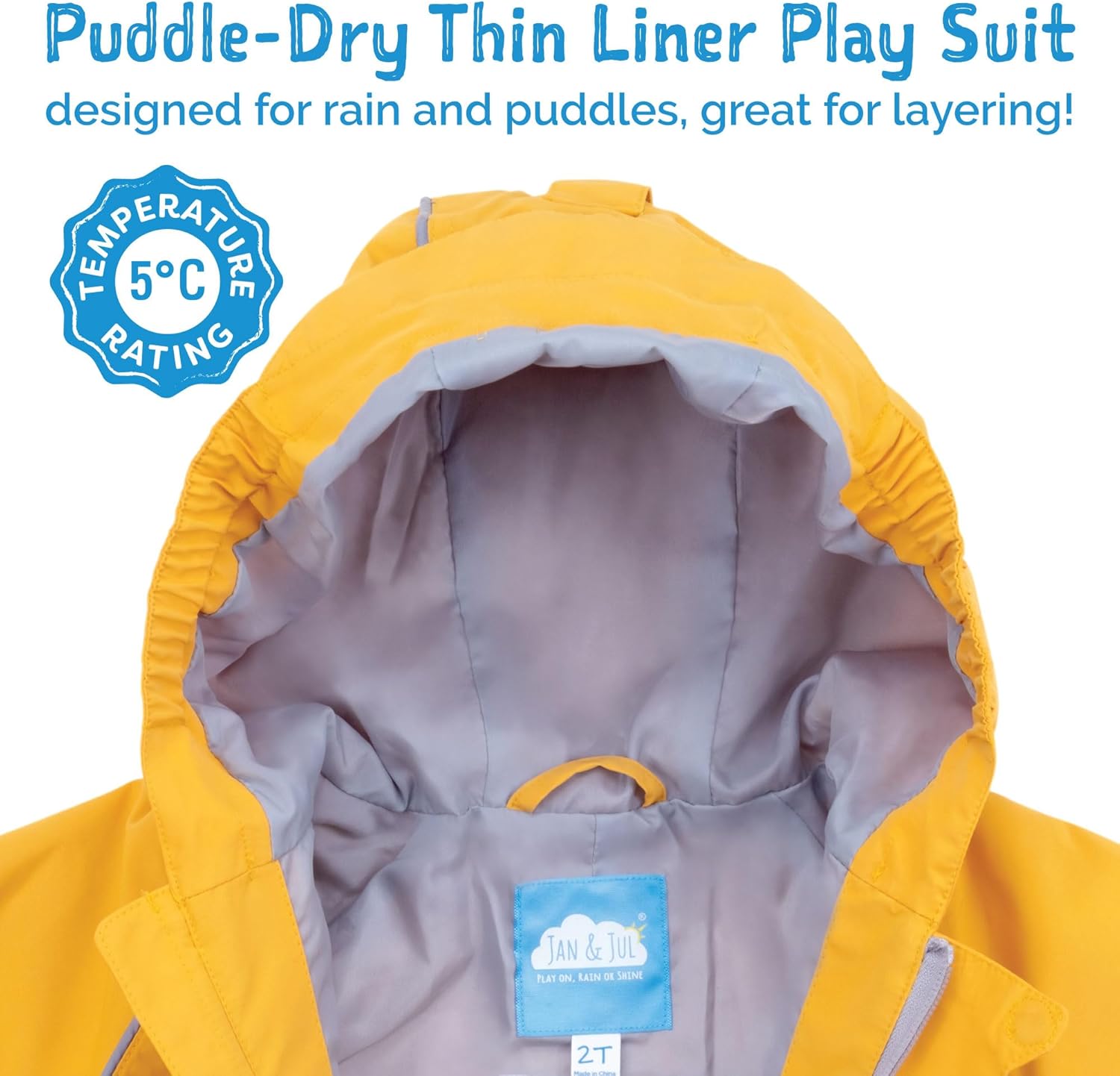 JAN JUL Waterproof Windproof rain coveralls for kids